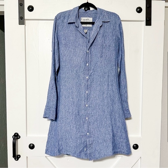 Frank & Eileen Murphy Shirtdress Blue Floral Size Large - Picture 2 of 6